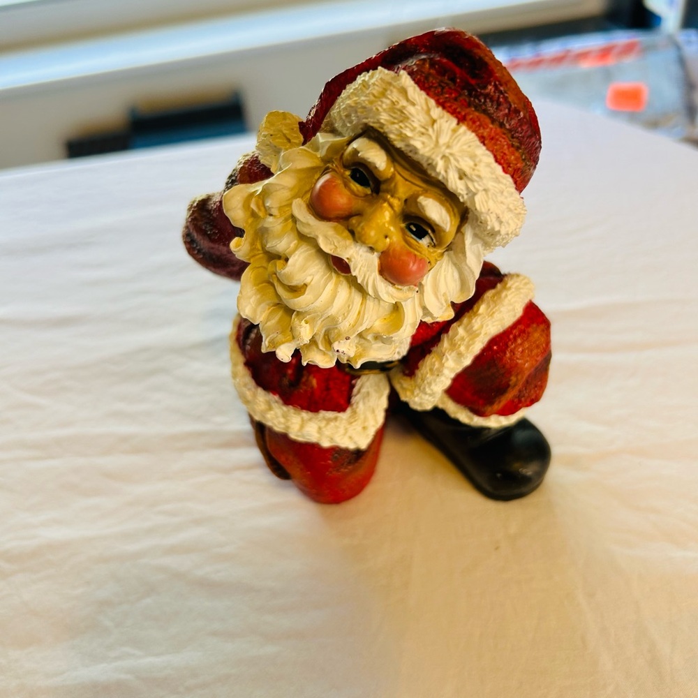 Wine bottle holder Red Santa Figurine Holiday Decor - resin